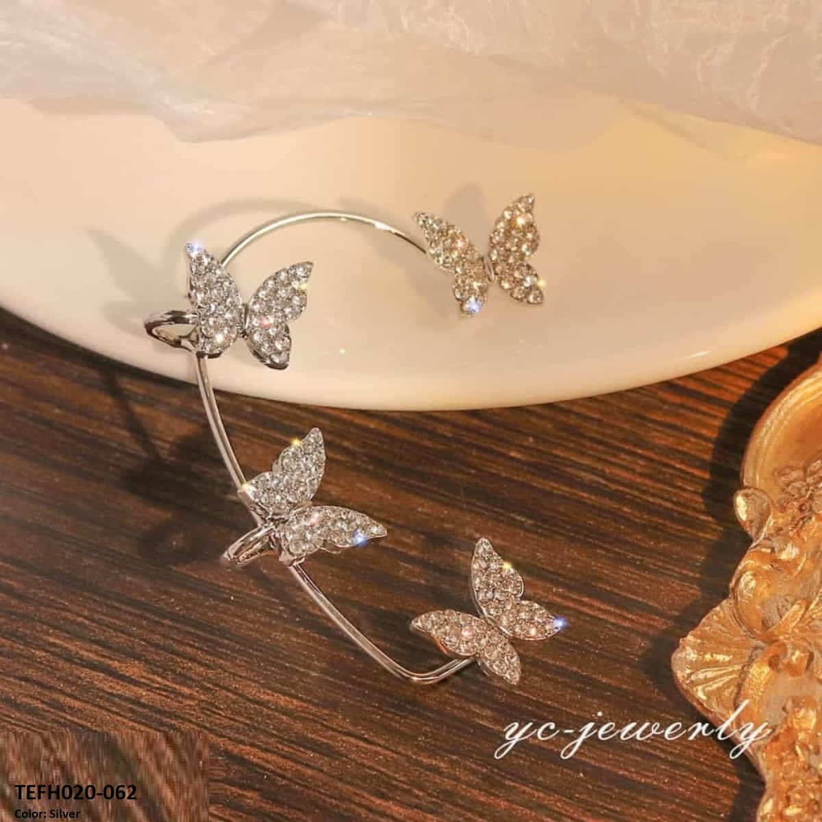 Imported Butterfly Ear Cuffs Pair