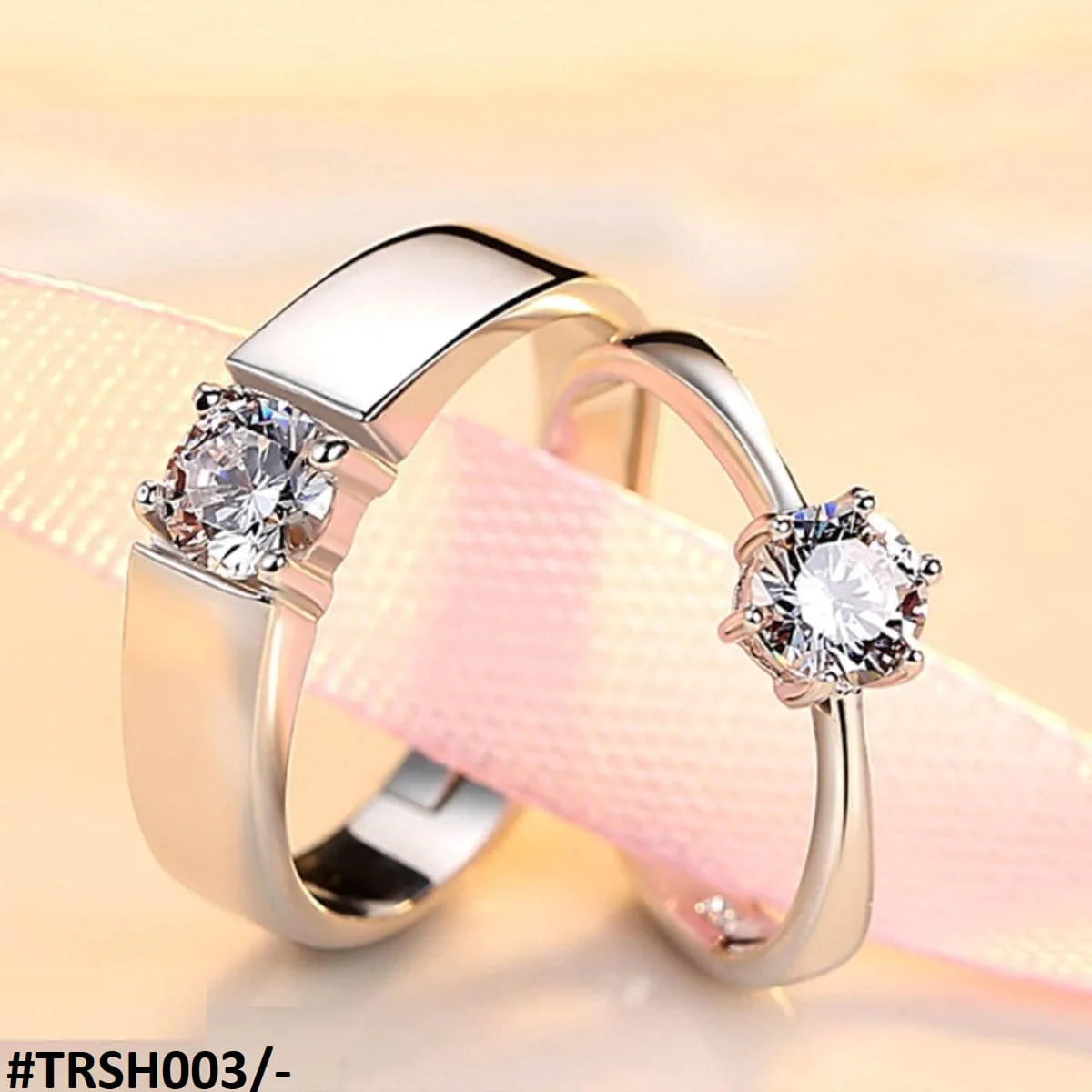 Cubic zirconia Adjustable Couple Ring