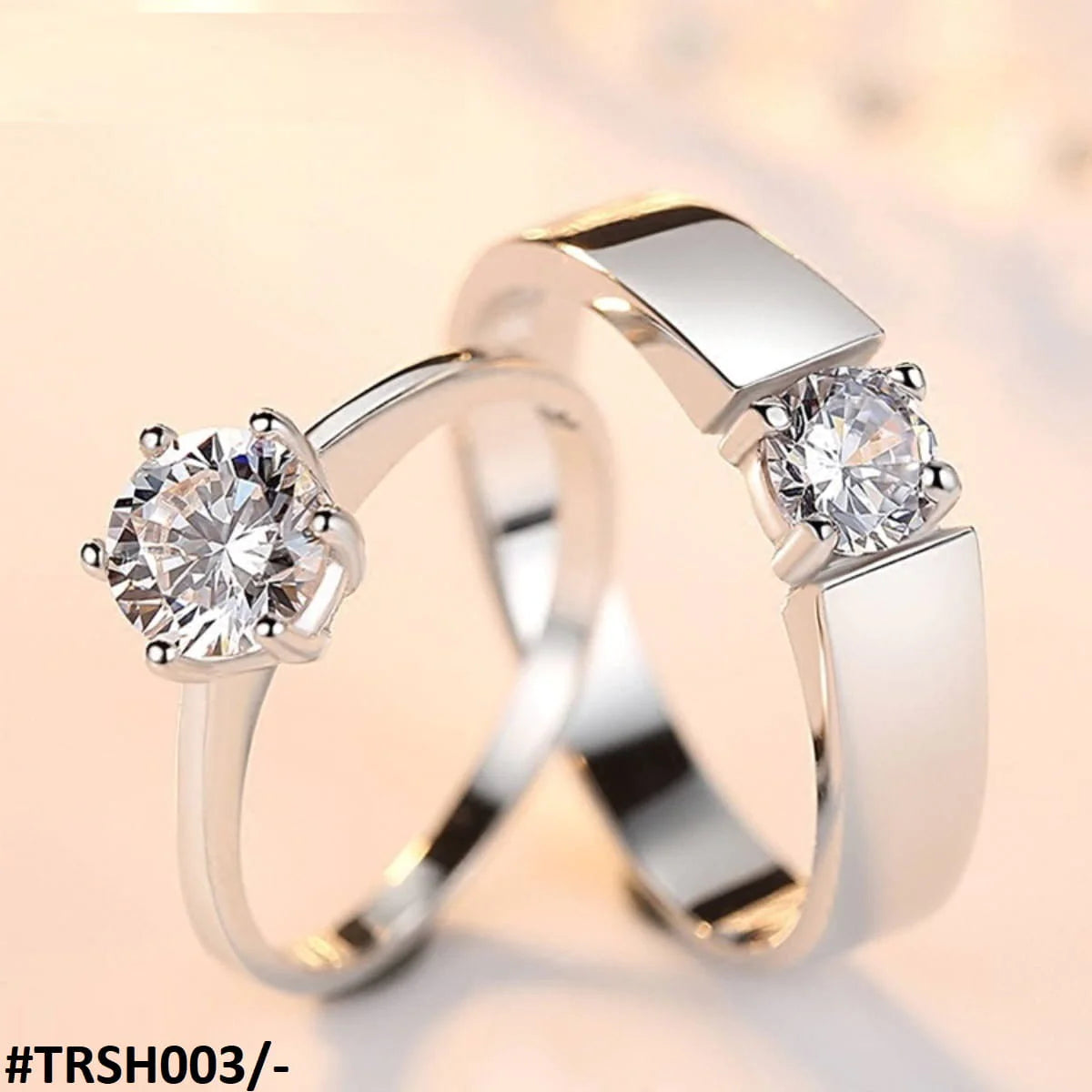 Cubic zirconia Adjustable Couple Ring